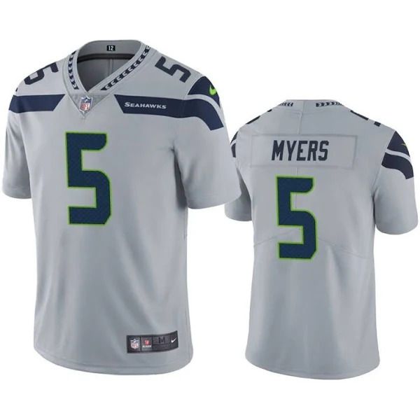 Men Seattle Seahawks #5 Jason Myers Nike Grey Vapor Limited NFL Jersey
